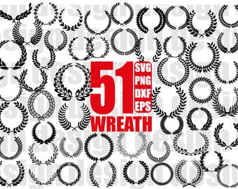 WREATH SVG, laurel wreath svg, laurel leaf ring, leaf svg, wreath clipart, wreath files, wreath stencil, file, clipart, solhouette, print