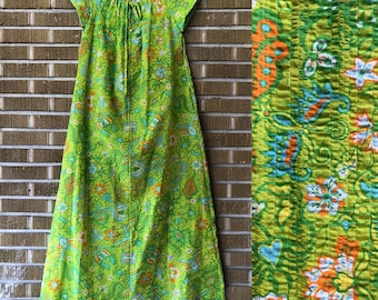 70s plus size psychedelic maxi dress