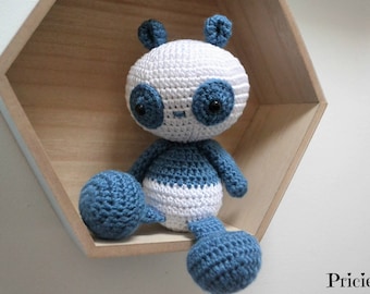 Cuddly Panda Amigurumi crochet blue and white