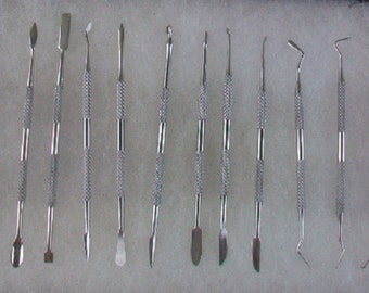 Pick Carver 12 pc Set Ceramics Clay Wax Sculpture Making Stainless Steel
