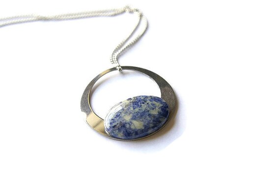 Natural Sodalite Jewelry, Gemstone Necklace, Pendant Cabochon, Healing Crystals, Sodalite Gift for Her, birthstone