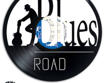 Blues Road - Art and Design on recycled vinyl record