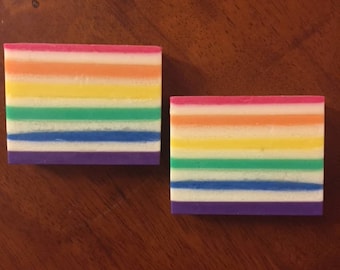 Rainbow Lines Soap, Handmade Soap, Shea Butter Soap, Artisan Soap, Handmade Gift