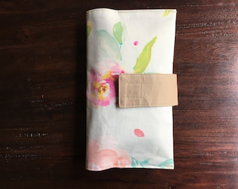 Diaper Clutch, Nappy Wallet, Watercolor Floral Clutch, Boutique Collection, Personalized, Monogram, Baby Shower Gift, Custom Baby Gift