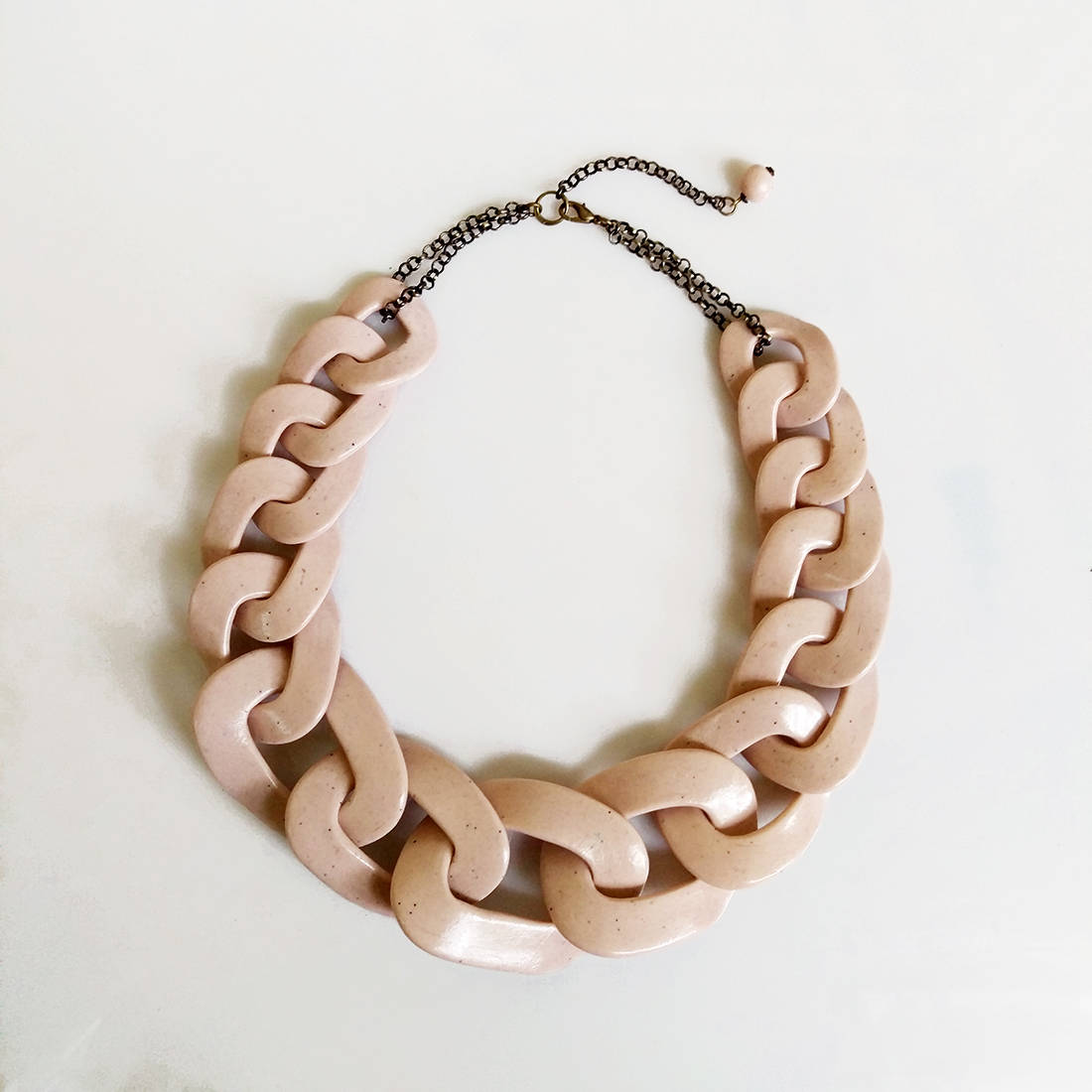 Nude Oversized Chain Necklace Statement Big Chain Link