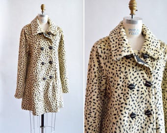 Vintage 1980s faux LEOPARD fur coat