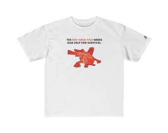 Kids Retail Fit Tee Animals Red Handfish Colored Print