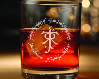 Lord of The Rings inspired Rocks Glass - lord of the rings, tolkien, hobbit, jrr tolkien, lotr, the hobbit, middle earth, gandalf