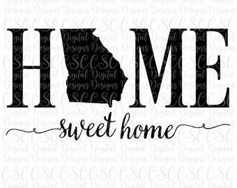 Georgia SVG, Home Sweet Home Cutting File, Georgia svg File, Georgia Home, Silhouette Cut File, svg, dfx, pdf, png Buy 2 Get 1 Free