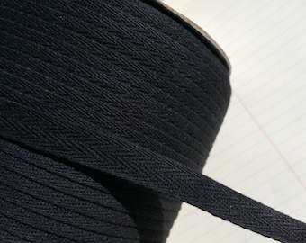 Black Cotton Trim Tape - Sewing Bunting Banners Shipping Packaging - 1/2" Wide