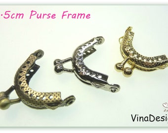 Small 3.5cm Purse Frame Half Round Gold Purse Frame Bronze Purse Frame Silver Glue On Purse Frame Sew On Purse Frame Antique Purse Frame