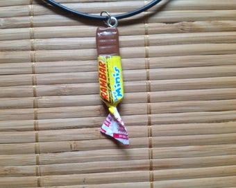 Rubber with caramel candy bar necklace