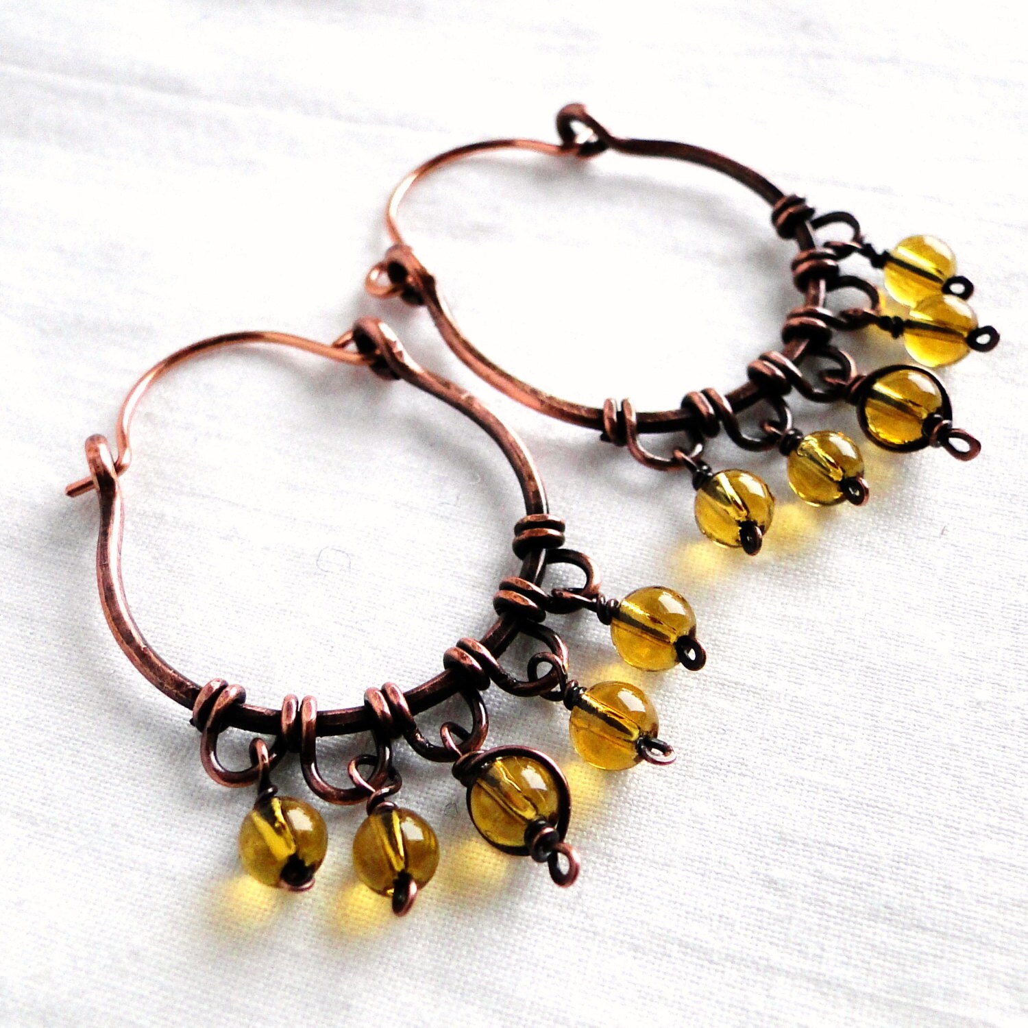 mustard yellow hoop earrings
