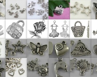 Charm Soup-choice of qt-tibetan antique silver-mixed charms-CLEARANCE-PRICE REDUCTION