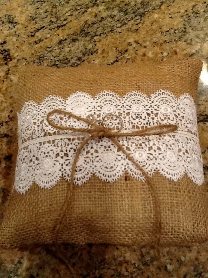 RUSTIC RING PILLOW Rustic Wedding Ring Pillow Country Rustic