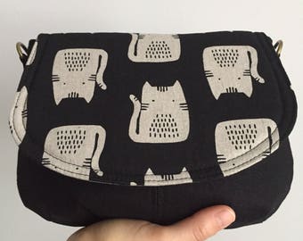 Small Saddle Bag - Kitty Cat - Made to Order