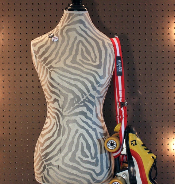 Red & White Stripe Skate Sling Roller Skate Accessory 1.25