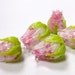 SMAUGGS handmade rosebud bead (1p, 16-17mm x 14mm), glass, white, pink, hole 2mm