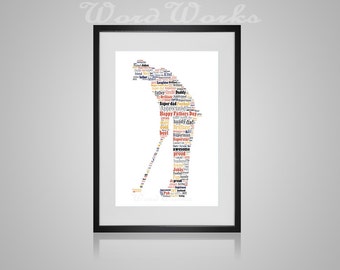 Personalised Fathers Day "Golfer" Word Art