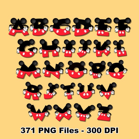 mickey mouse alphabet clipart 11 full alphabets 371 png