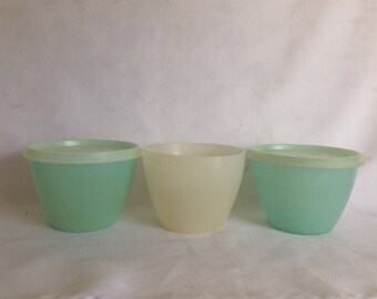 Set of 3 Pastel Tupperware Refrigerator Bowls