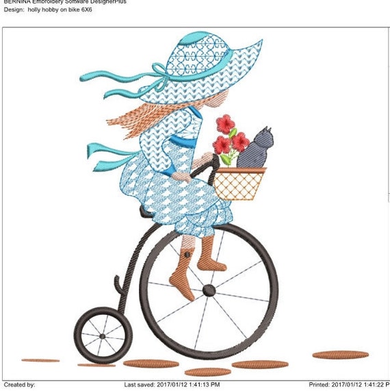 HOLLY HOBBIE Machine Embroidery Download 3 Diff Sizes 5x5 6x6