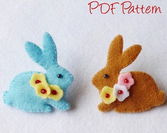 Bunny Brooch Pin pdf Sewing Pattern