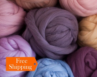 Merino Wool Yarn SALE! 100% Merino Wool Roving For Chunky Knit Blanket Throw. Arm Knitting Yarn For Chunky Knitted Scarf Gift For Mom