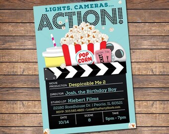 movie themed birthday invitations