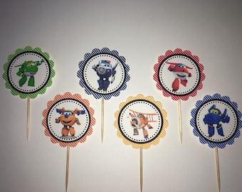 Super Wings cupcake toppers