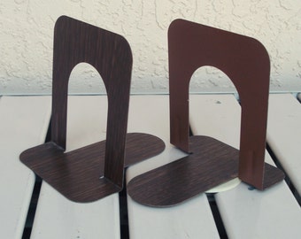 Business Industrial Vintage Metal Book Ends File Folder Desk Holder.