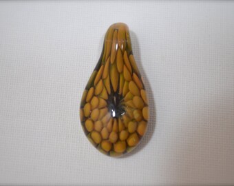 Pendant, Pendant Bead, Glass Blown Implosion Pendant, Borosilicate Pendant, Necklace, Lampwork Pendant, Borosilicate Boro