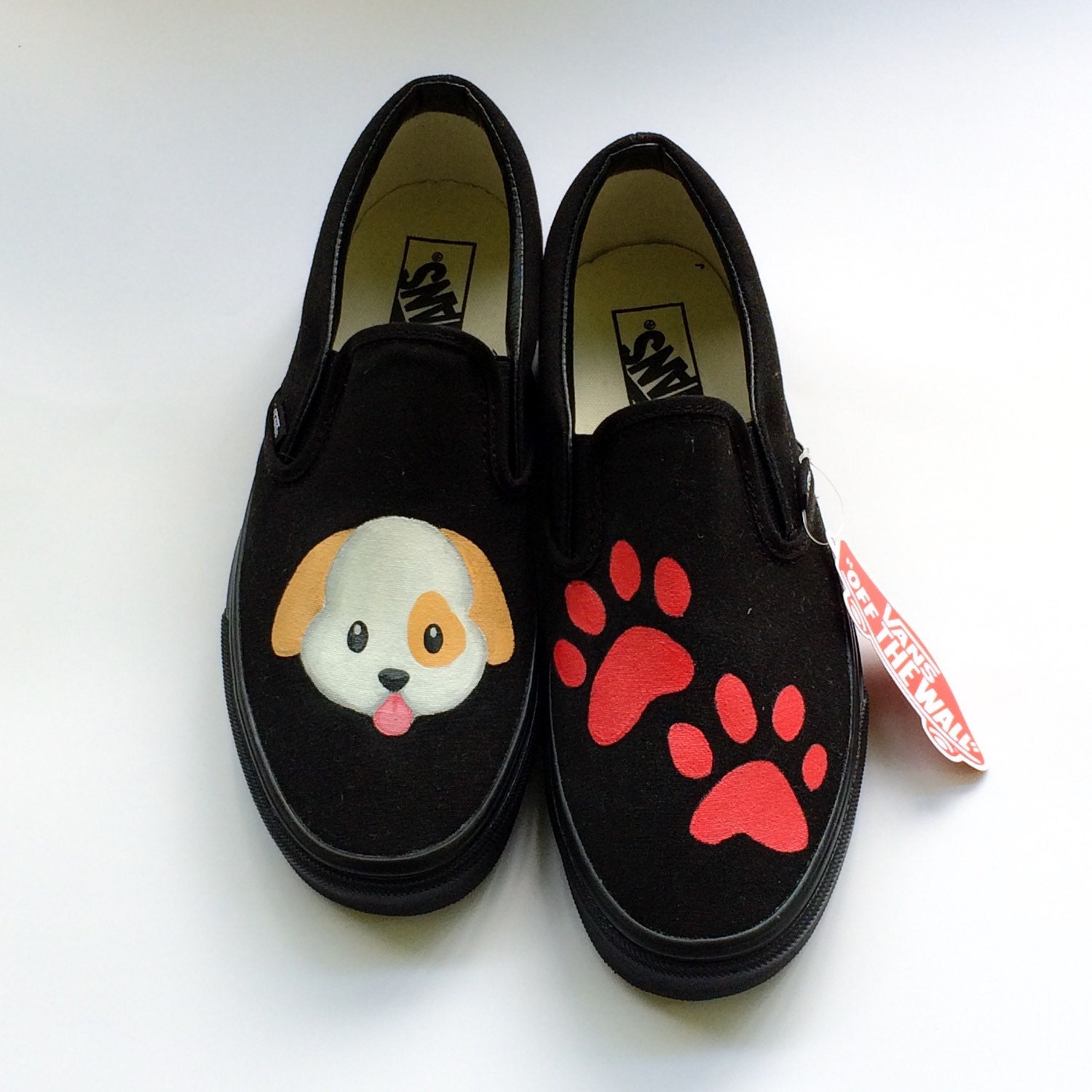 Puppy Paw Prints Emoji Dog and Paw Print Custom Vans Shoes