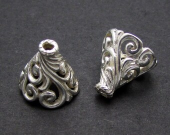 2 Pcs, Sterling Silver Cone