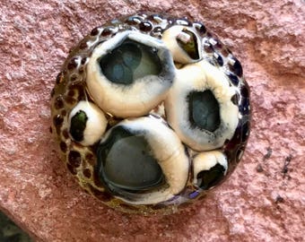 Handmade lampwork glass cabochon pendant bead