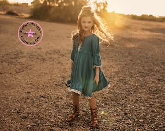 Julianna Teal Knit Dress from our Fall Boho Collection Toddlers, Girls size 2- 9/10