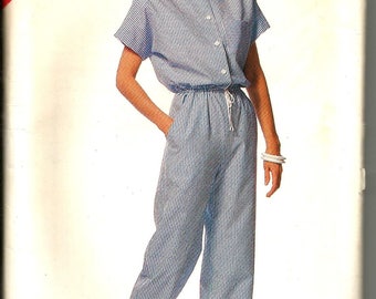 Butterick 6401 vintage 1980's uncut size 16 - 24 womans jumpsuit