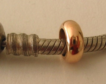 Genuine SOLID 9K 9ct ROSE GOLD Charm Serenity Spacer Bead