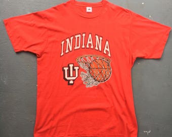 Indiana Hoosiers Basketball 1980s vintage t-shirt - red size X-large