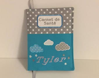 Protects health card personalized with name cloud fleece pattern