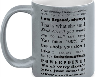 The Office Mug - Best Of Quotes, 11oz White Metallic Mug - Dwight Schrute & Michael Scott Lines, The Office Gift, Television Show No. 10