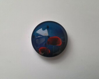 Poppies Glass Needle Minder