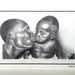 Black,African-American,Men,Dads,Father's Day,Melanin,Family,Men of Color,Love,Pencil Drawing,Black Lives Matter,Greeting Card,Kiss,EPSTEAM