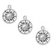 BULK 3 PC Sun Charms - Carved Round Hollow Sun Charms - Celestial Charms (SP65010)