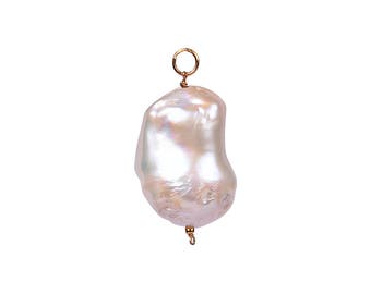 PS 18Kt solid Gold Large baroque pearl pendant