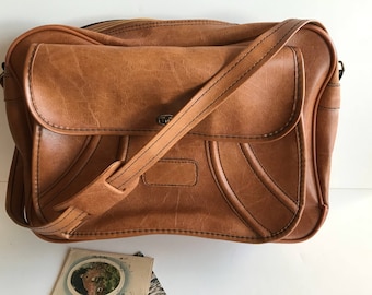 Vintage Leather Attache Case / Cool Leather Briefcase