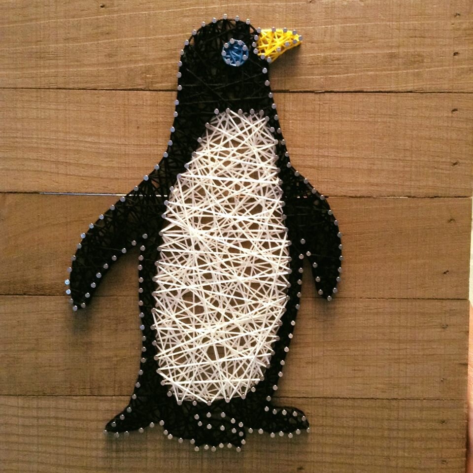 Custom animal string art penguin dinosaur manatee zoo