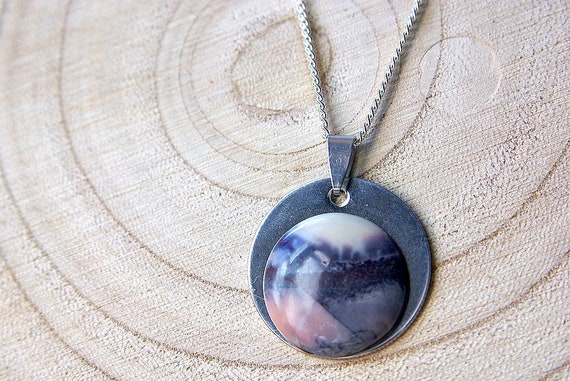Natural Jasper Porcelain Jewelry, Gemstone Necklace, Pendant Cabochon, Jasper Gift for Her, birthstone