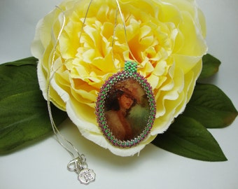 Pendant with Victorian Lady