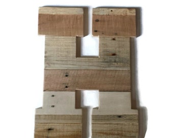 Large wooden letter, 20 inch wood letter, pallet letter, huge wood letter, handmade, reclaimed wood, rustic home decor, 20" wood letter